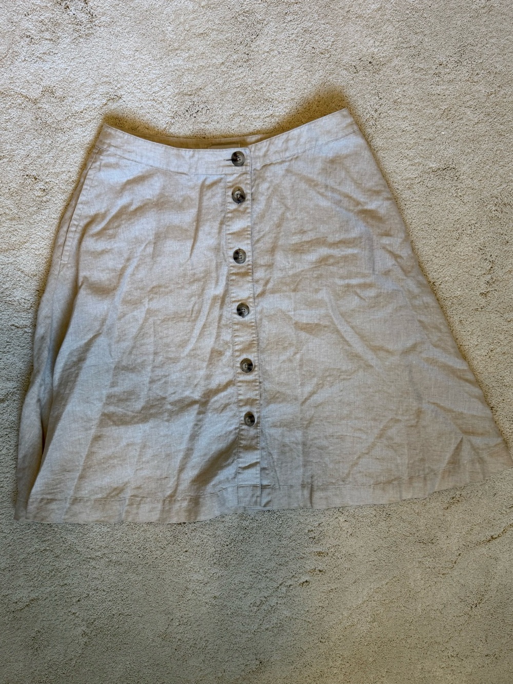 100% linen button front skirt
